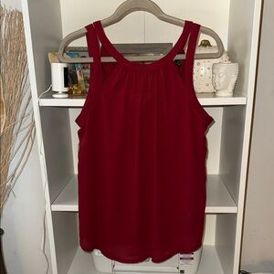 Express Deep Red Sleeveless Tank Top